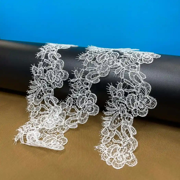 Classic Bloom Loop Work Decorative Edge Lace | Width 8.1cm (3.2 inches) 81mm