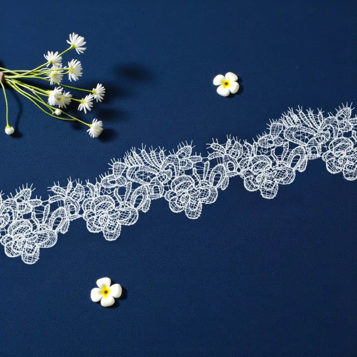Classic Bloom Loop Work Decorative Edge Lace | Width 8.1cm (3.2 inches) 81mm