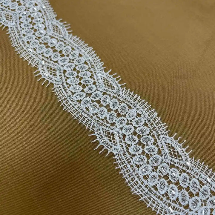 Elegant Oval Floral White Lace | Width 5cm (2 inches) 50mm