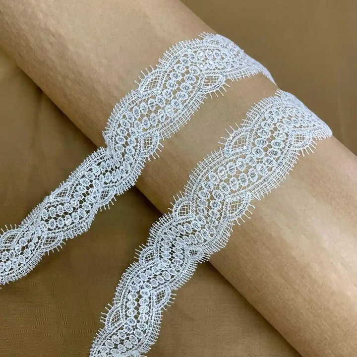 Elegant Oval Floral White Lace | Width 5cm (2 inches) 50mm