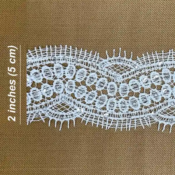 Elegant Oval Floral White Lace | Width 5cm (2 inches) 50mm
