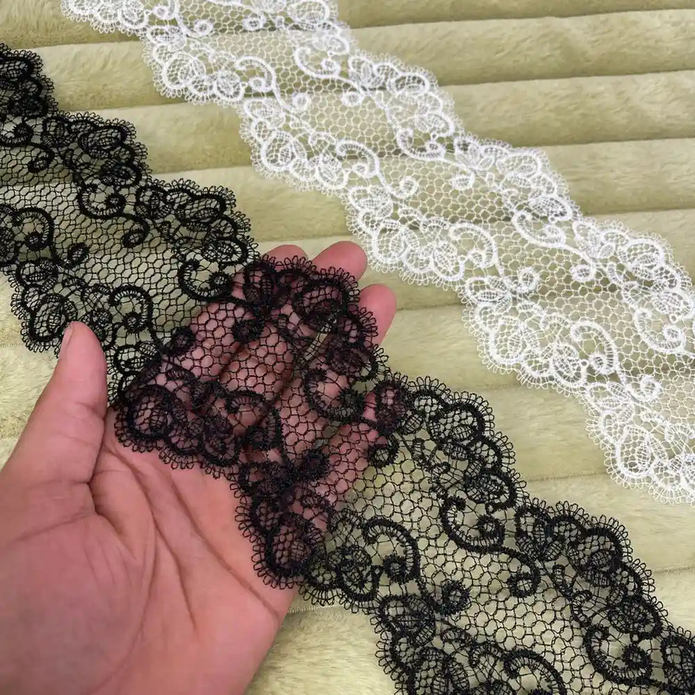 Seraphine Ornate Scroll Embroidery Lace | Width 8.3cm (3.3 inches) 83mm
