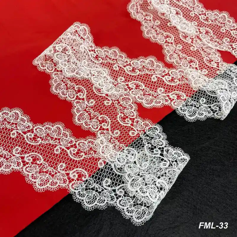 Seraphine Ornate Scroll Embroidery Lace | Width 8.3cm (3.3 inches) 83mm