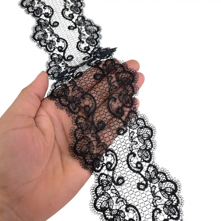 Seraphine Ornate Scroll Embroidery Lace | Width 8.3cm (3.3 inches) 83mm