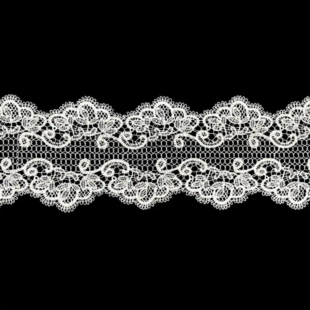 Seraphine Ornate Scroll Embroidery Lace | Width 8.3cm (3.3 inches) 83mm