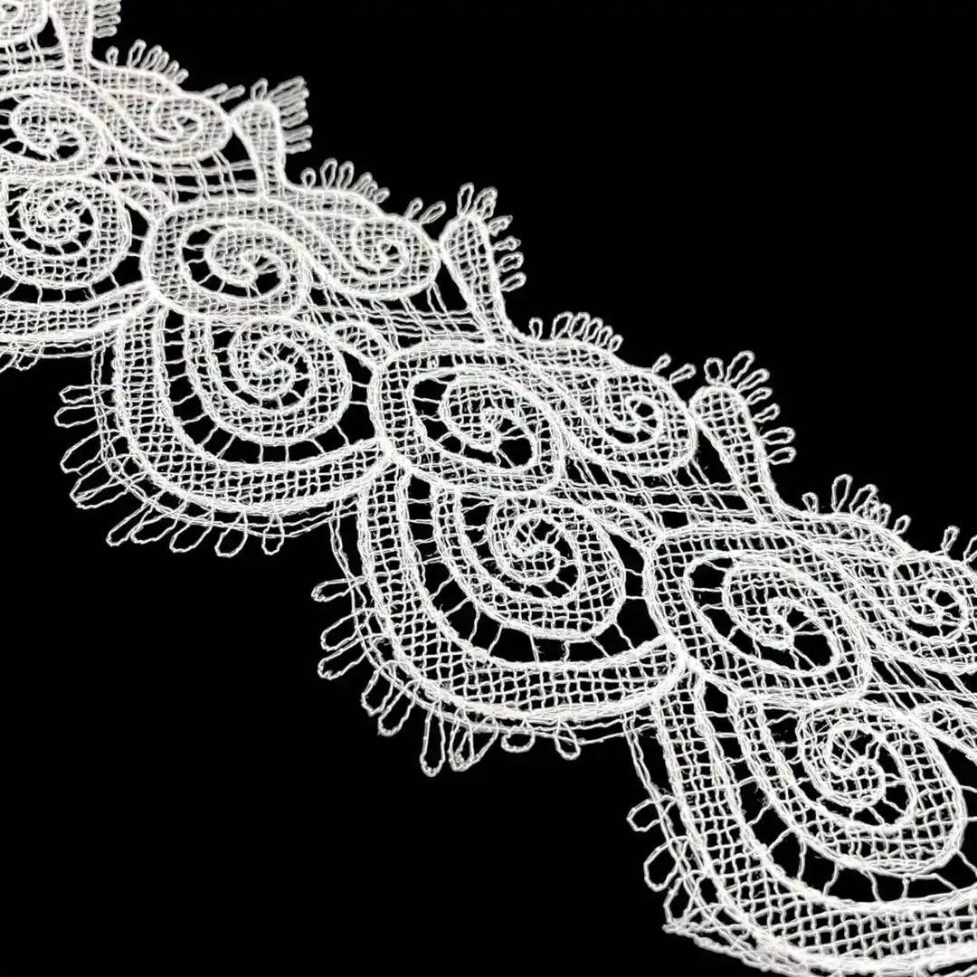 Classic Scroll Embroidered Lace | Width 9.3cm (3.7 inches) 93mm