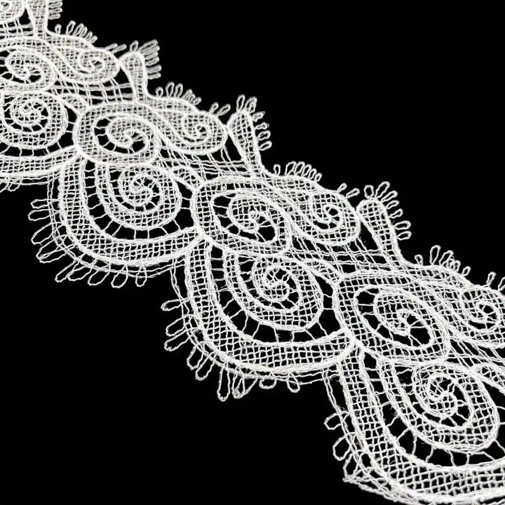 Classic Scroll Embroidered Lace | Width 9.3cm (3.7 inches) 93mm