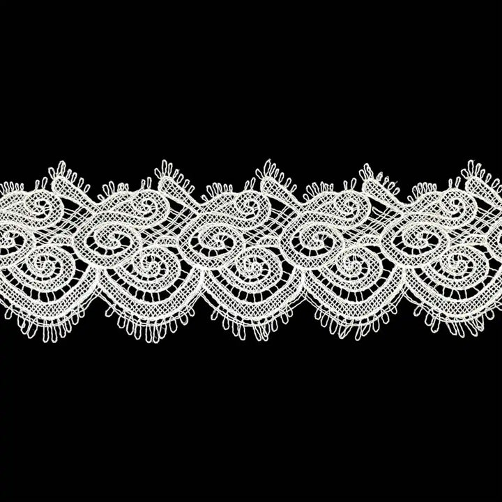 Classic Scroll Embroidered Lace | Width 9.3cm (3.7 inches) 93mm