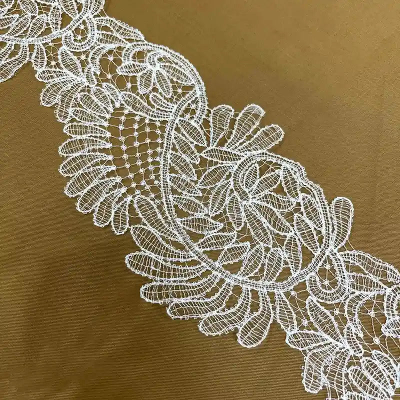 Decorative Leaf Pattern Lace Trim | Width 13.9cm (5.5 inches) 139mm