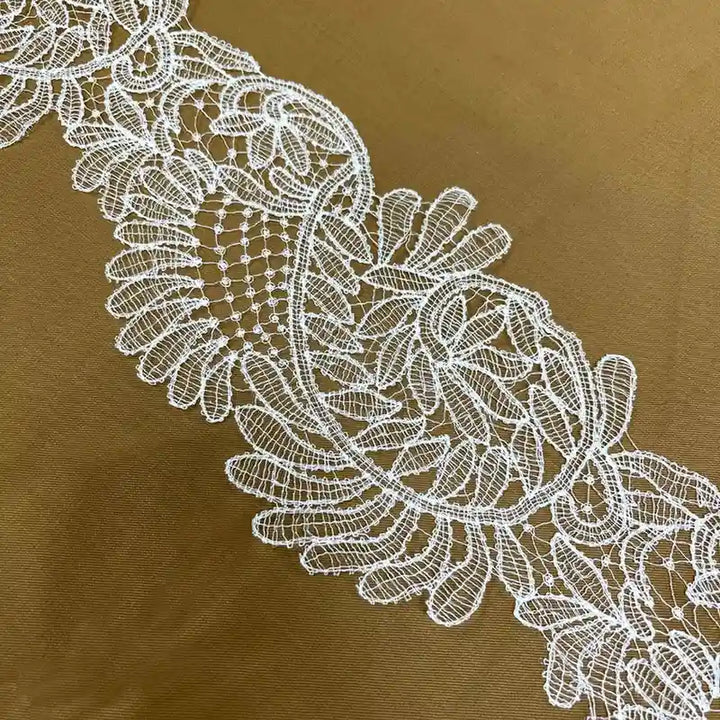 Decorative Leaf Pattern Lace Trim | Width 13.9cm (5.5 inches) 139mm
