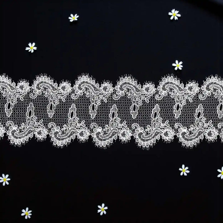 Graceful Lace with Floral Motifs | Width 21.5cm (8.5 inches) 215mm