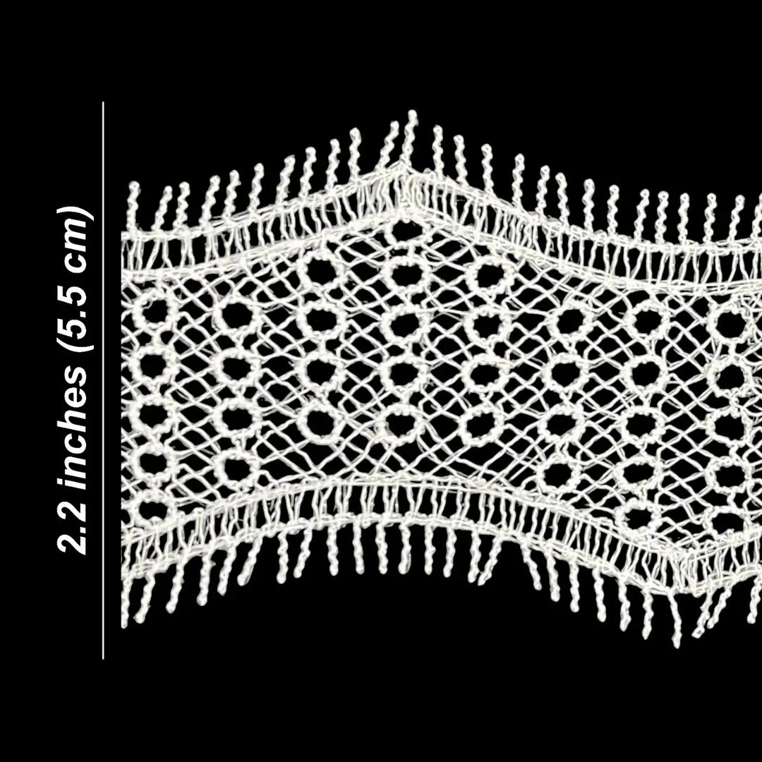Net Lace Trim with Intricate Pattern | Width 5.5cm (2.1 inches) 55mm