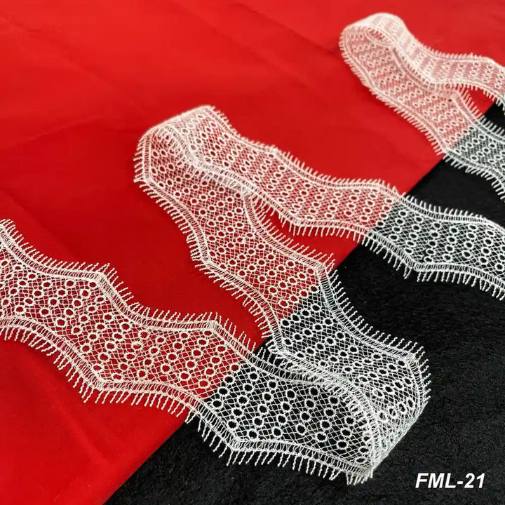 Net Lace Trim with Intricate Pattern | Width 5.5cm (2.1 inches) 55mm
