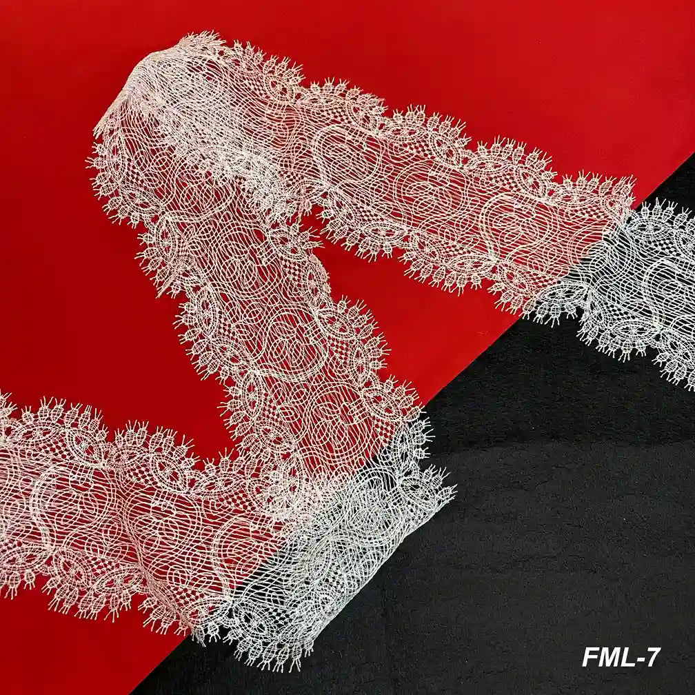 Floral Design White Lace Border | Width 10.6cm (4.2 inches) 106mm