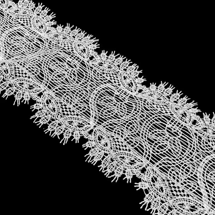 Floral Design White Lace Border | Width 10.6cm (4.2 inches) 106mm