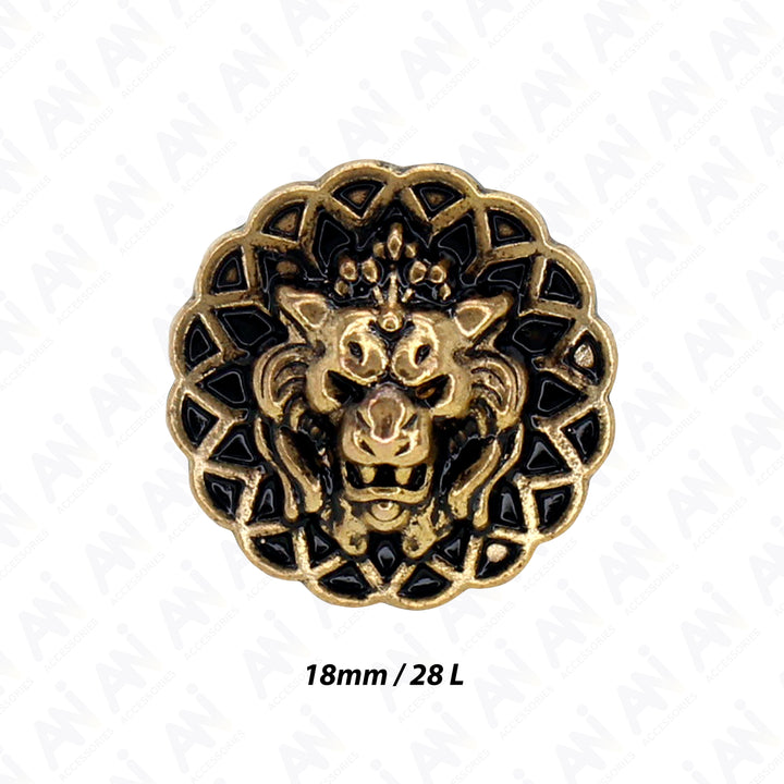 Lion Head Buttons for Clothing and Accessories