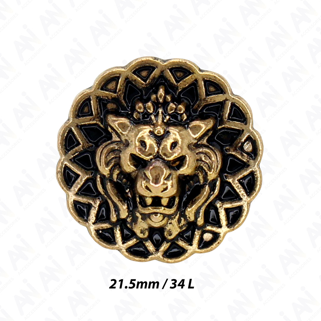 Lion Head Buttons for Clothing and Accessories