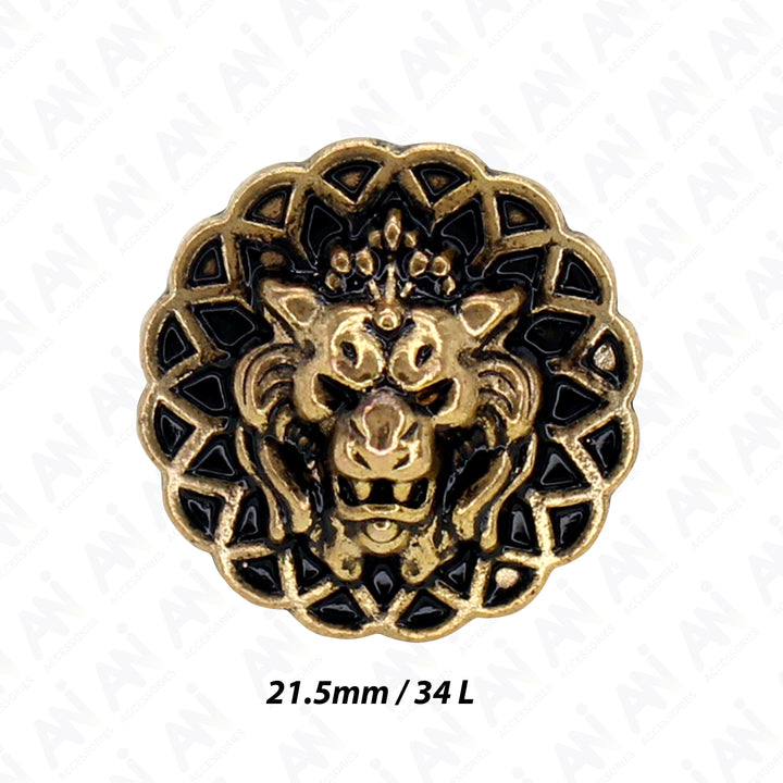 Lion Head Buttons for Clothing and Accessories