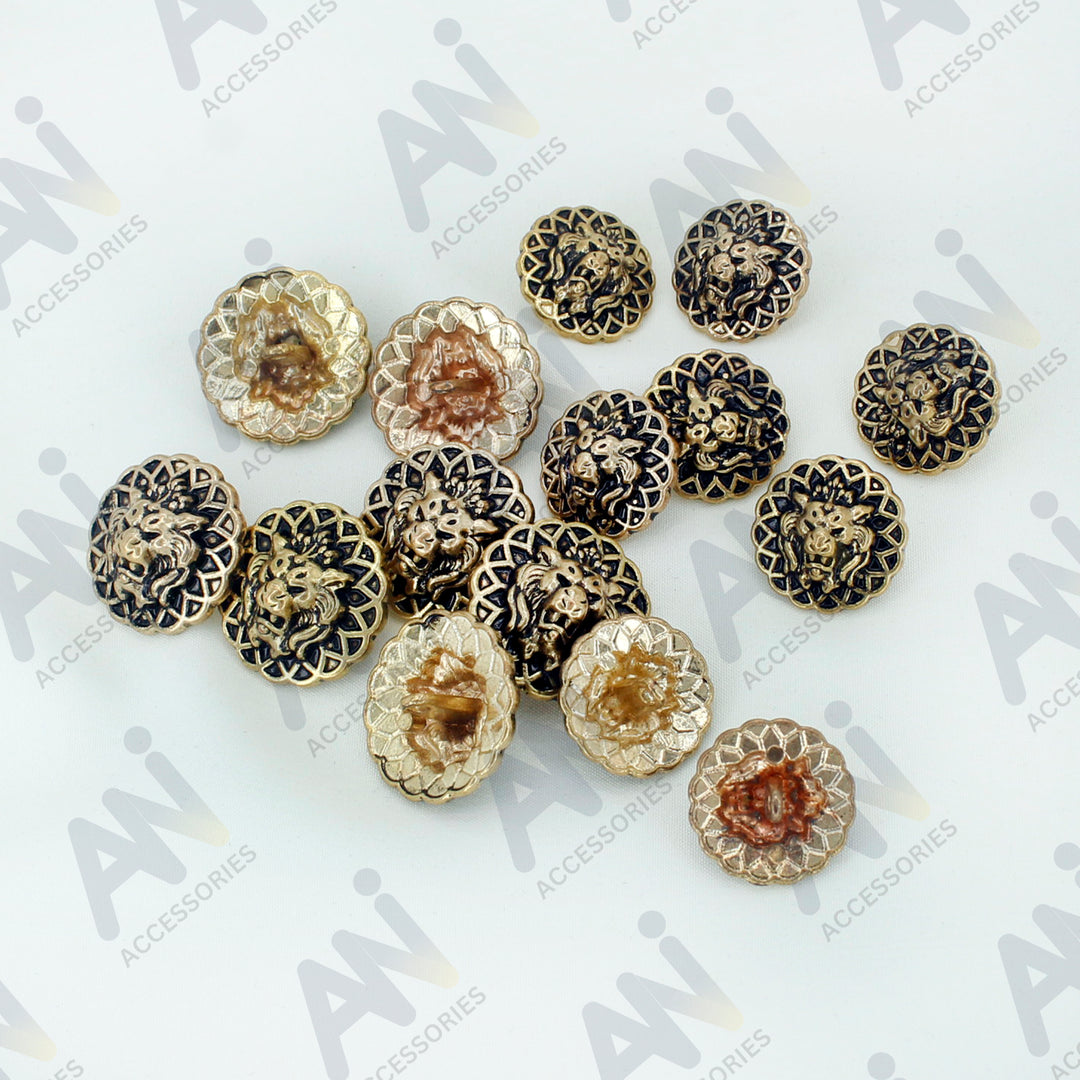 Lion Head Buttons for Clothing and Accessories