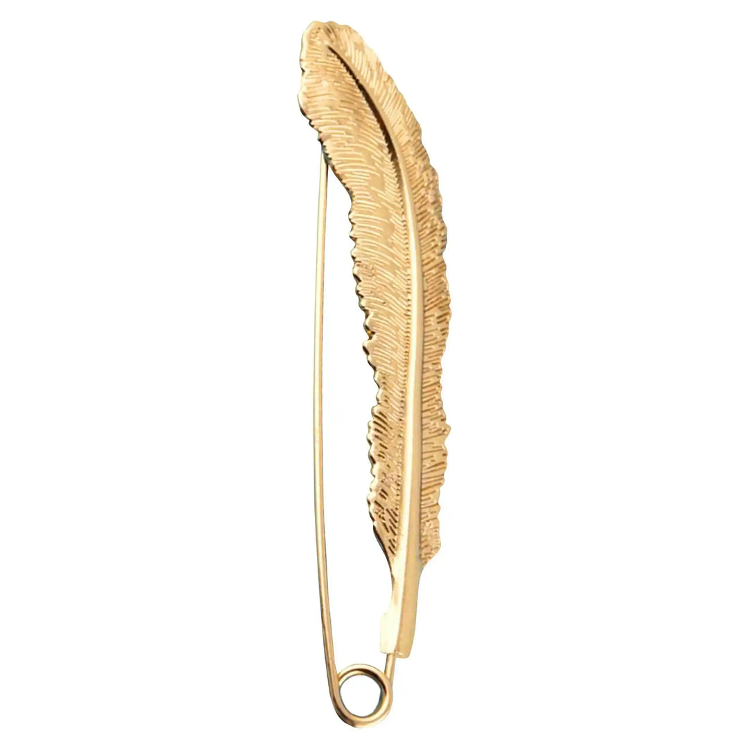 Ani Accessories fancy safety pins designed for stylish draping and outfit decoration, perfect for ethnic & western wear. Feather Style Safety Pin Brooch.