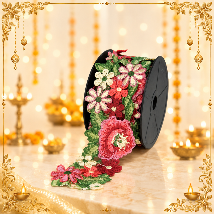 Bloom Embroidered Floral Lace Trim | 2 Meters