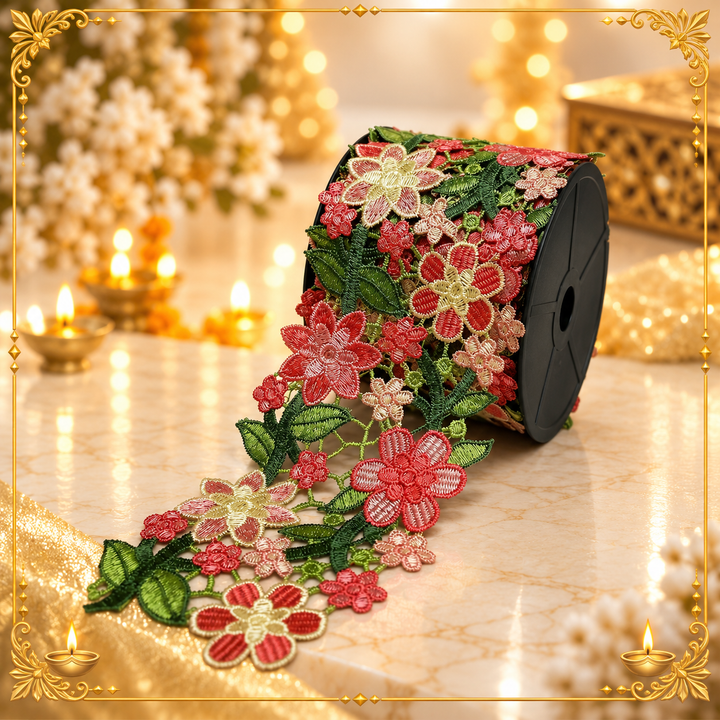 Cutwork Floral Leaf Desugn Emroidery Lace