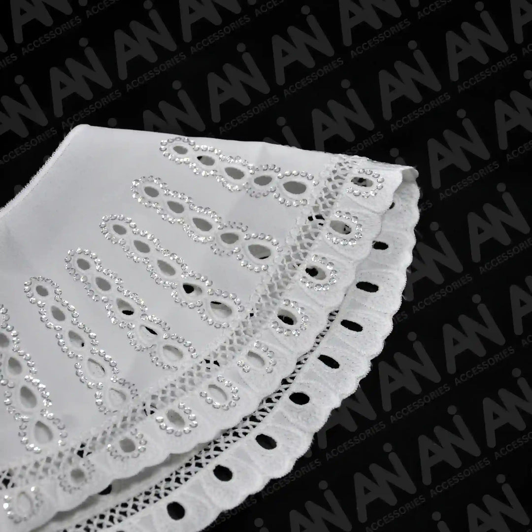 Floral Broderie Anglaise Collar featuring intricate floral eyelet lace, classic vintage neckline