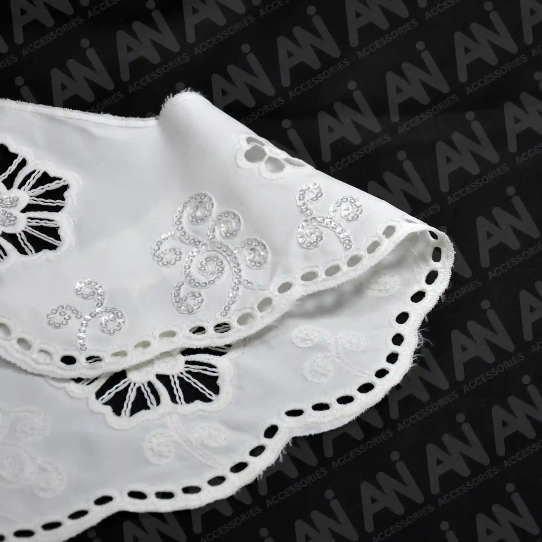 Elegant Floral Eyelet Peter Pan Collar decorative lace neckline for dresses and tops