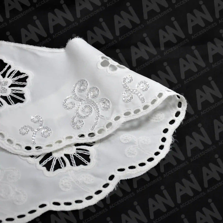 Elegant Floral Eyelet Peter Pan Collar decorative lace neckline for dresses and tops