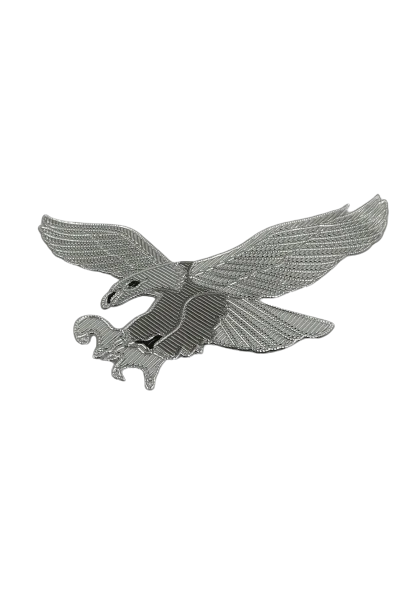 Flying eagle iron-on patch by Ani Accessories, detailed bird applique for jackets, bags, hats, and DIY fashion projects