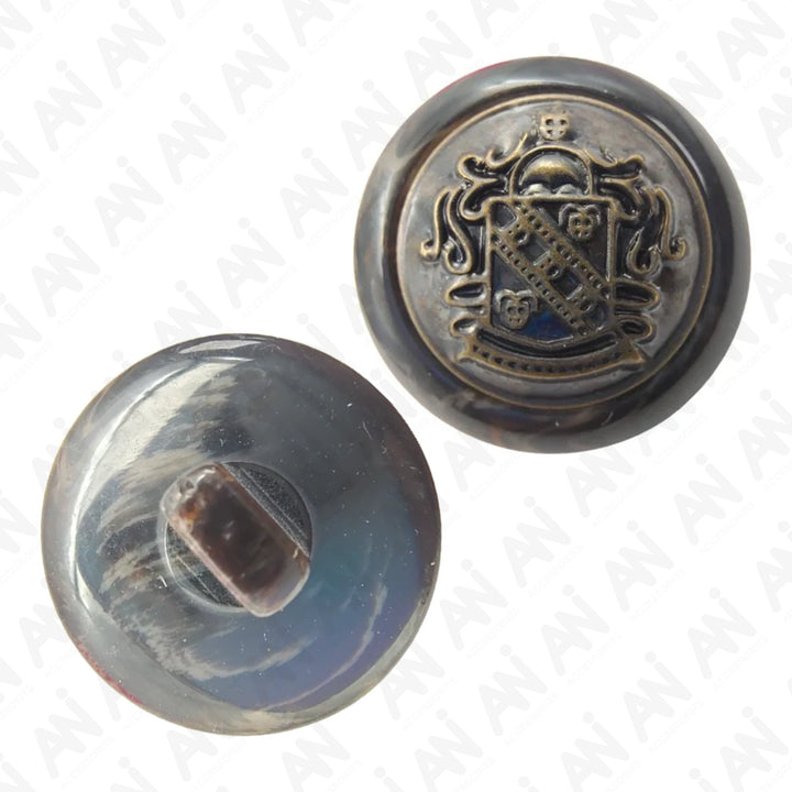 Regal Dark Brown Horn Imitation Shank Abs Button (Pack Of Eight)