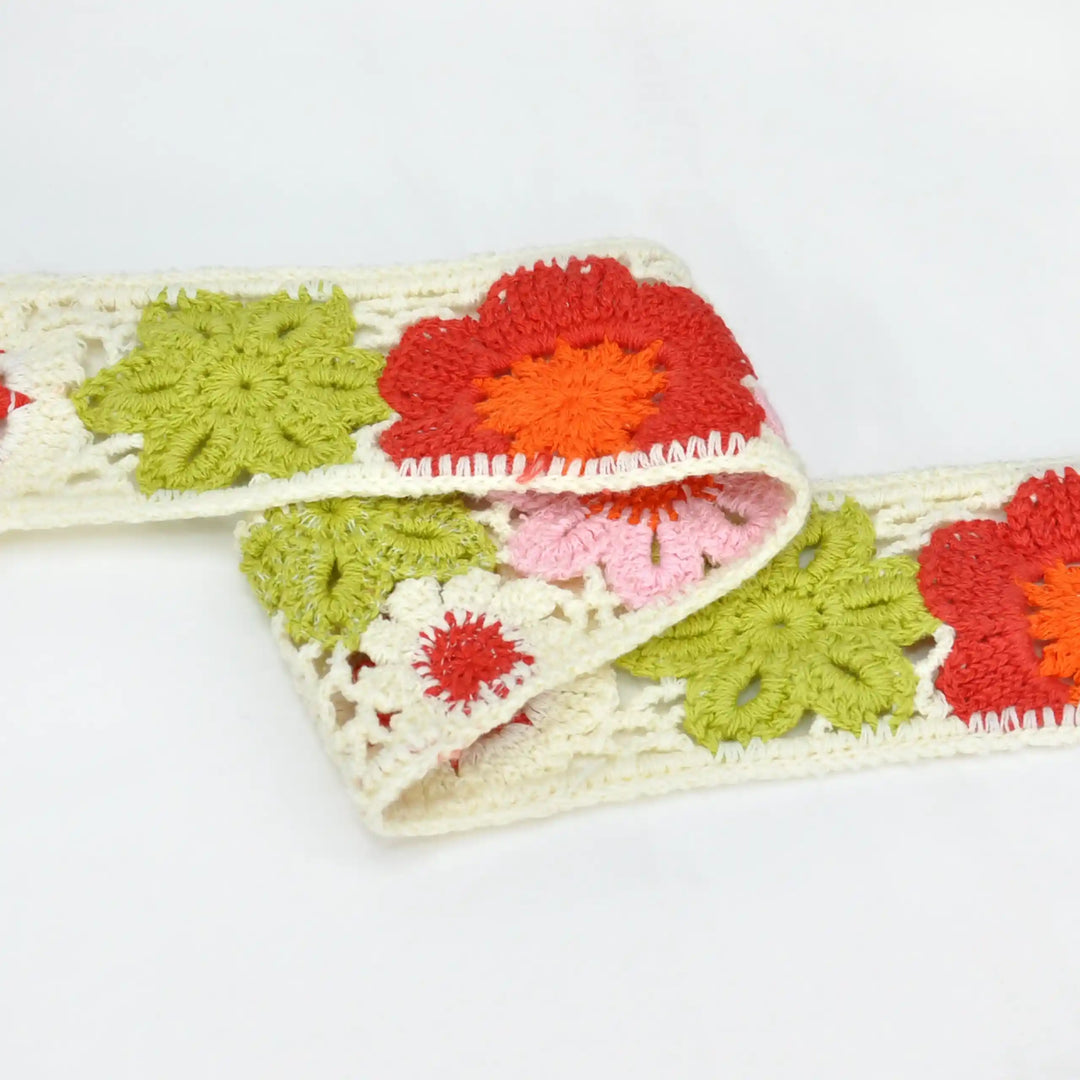 Crochet lace - Decorative  trims with floral patterns on a white background. Laces are perfect for suit,dress & more