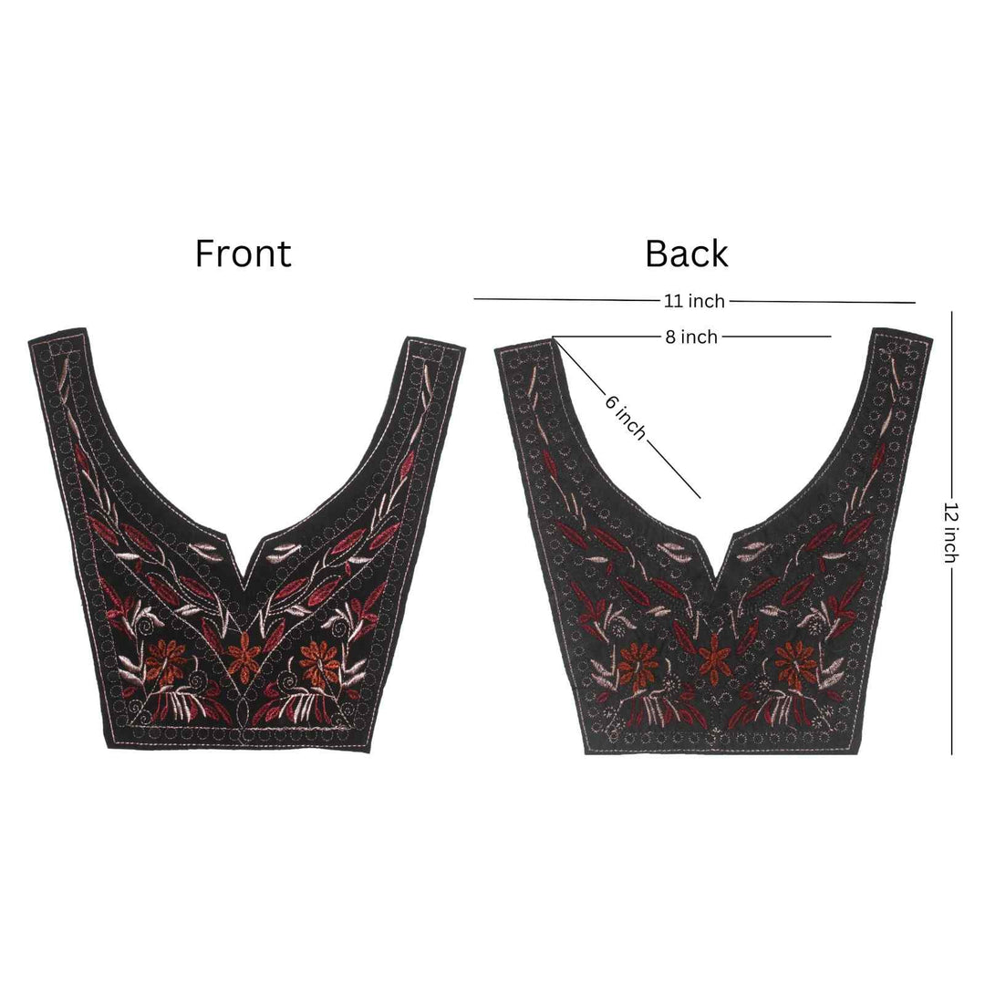 Front and Back Luxury royal grid pattern neckline embroidery, structured geometric design for festive and ethnic wear