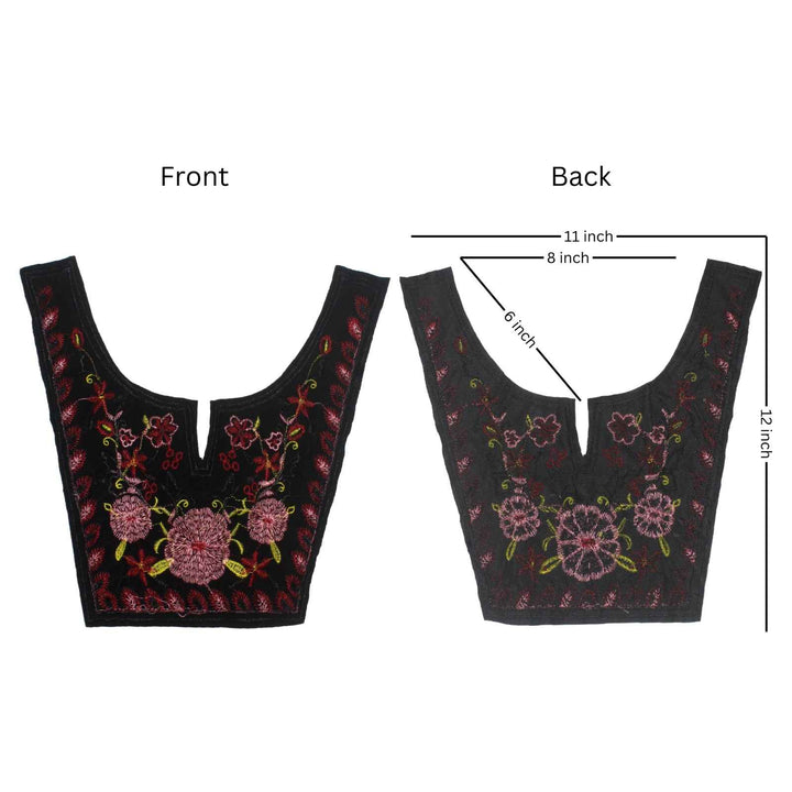 Front and Back Premium U shape ethnic embroidered neckline for kurtis and suits, adding traditional charm to festive outfits design art