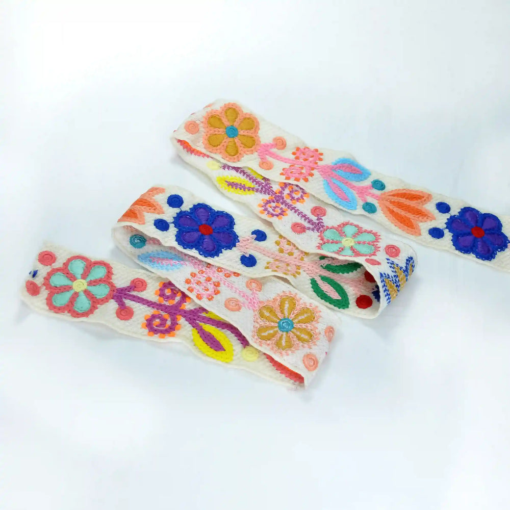Full lace image of colorful floral patterned slippers on a white background | Ani Accessories 