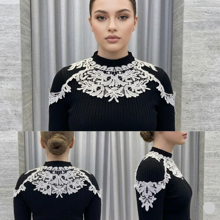Shoulder Drop Dyeable Lace Scoop Neckline Patch