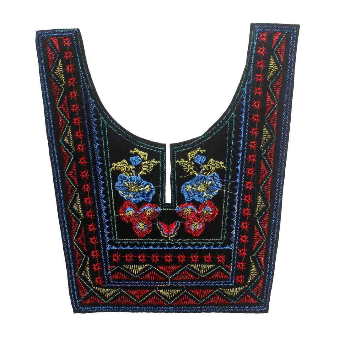 Geometric Symphony ethnic embroidered neckline by Ani Accessories featuring precise patterns, artistic detailing and premium craftsmanship