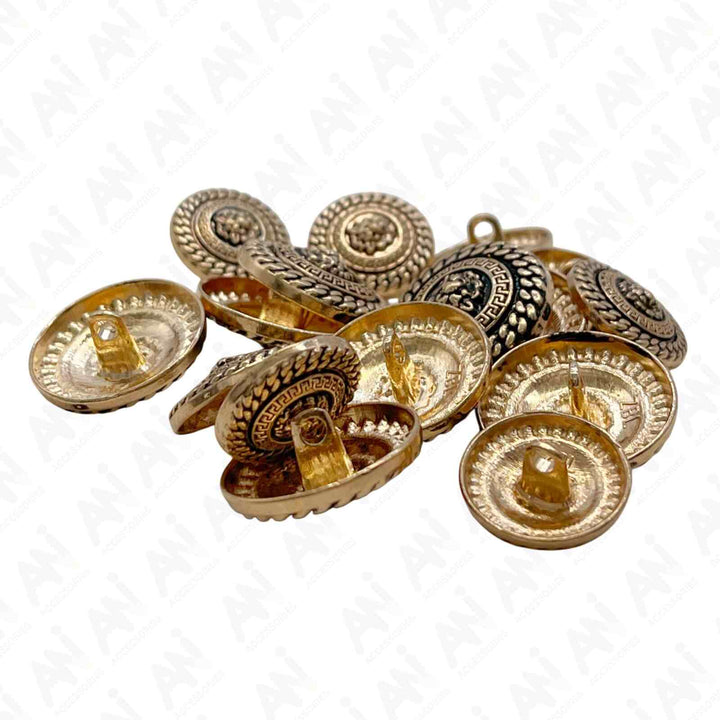 Greek Key Patterns Elegant Gold-Tone Metal Buttons by ani accessories