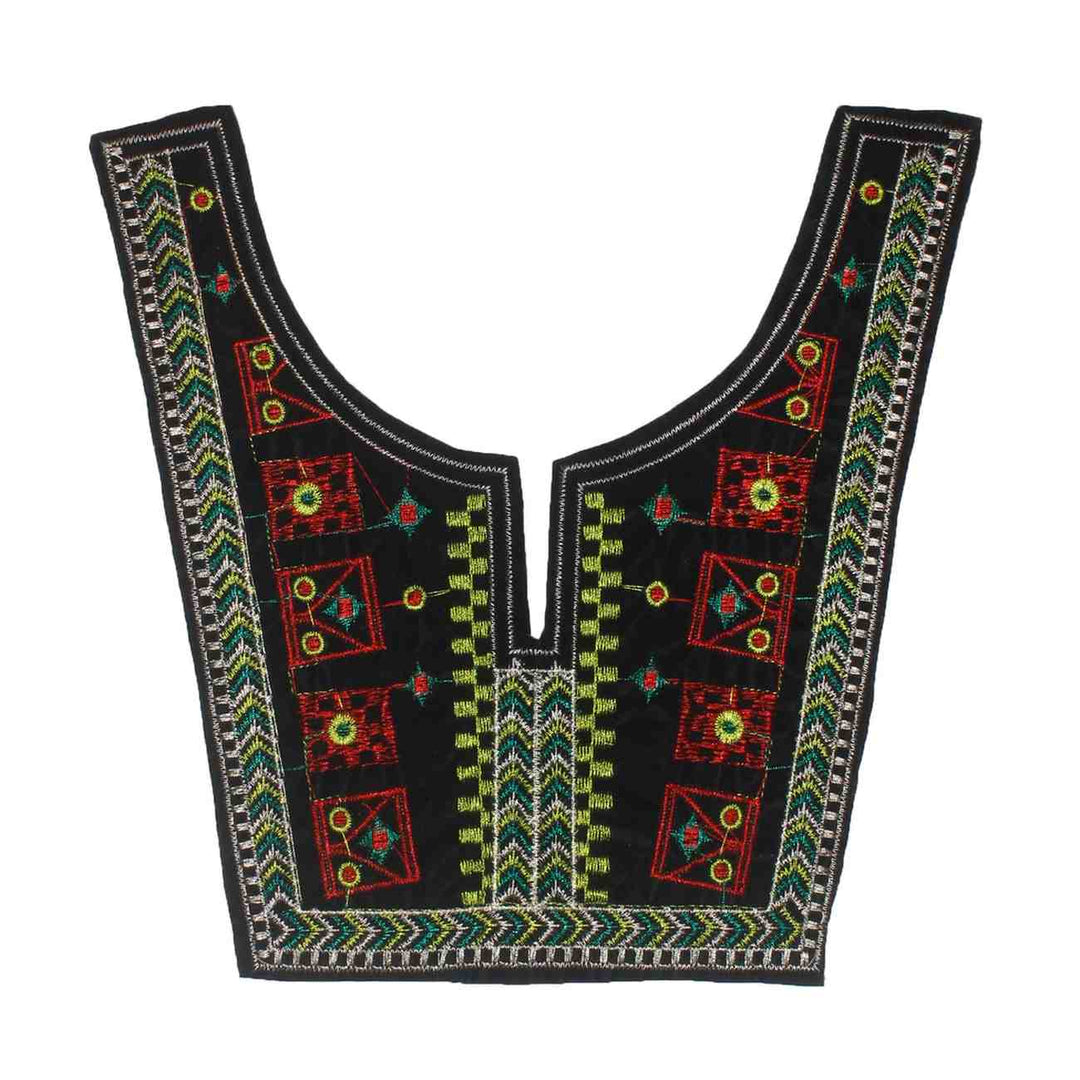 Green Touch vibrant color embroidered neckline by Ani Accessories featuring fresh hues, fine detailing and premium craftsmanship