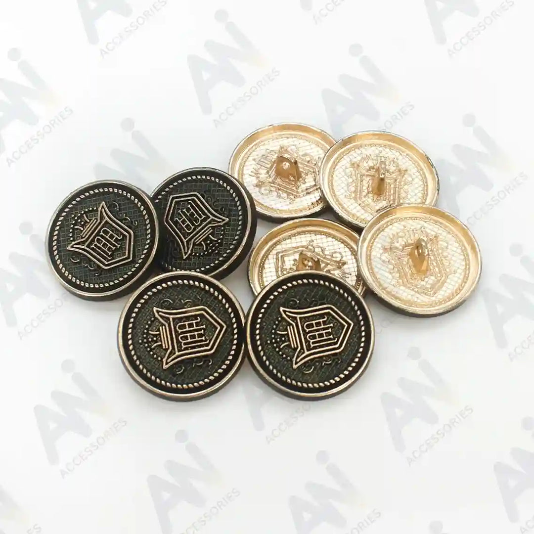 Green color Antique Royal Regalia Metal Buttons by Ani Accessories