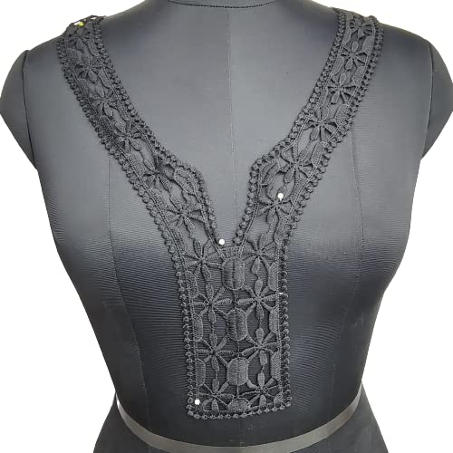 Handcrafted floral embroidery ethnic neckline by Ani Accessories adding grace to traditional outfits