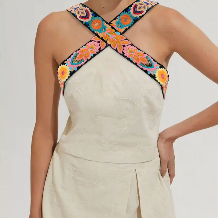 Intricate Vibrant Floral Embroidery Lace