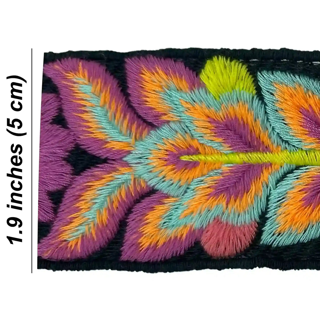 Intricate Vibrant Floral Embroidery Lace
