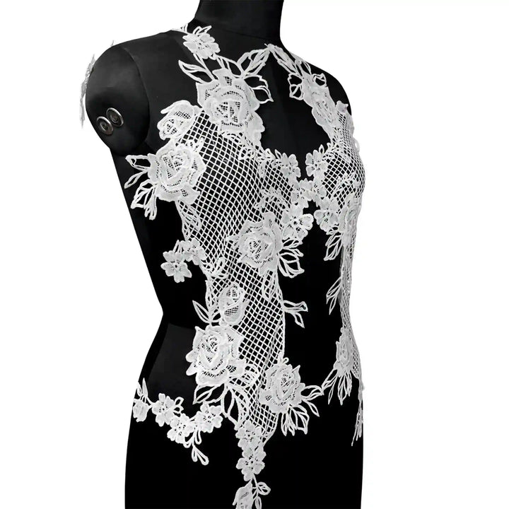 Asymmetrical Lace Yoke Set