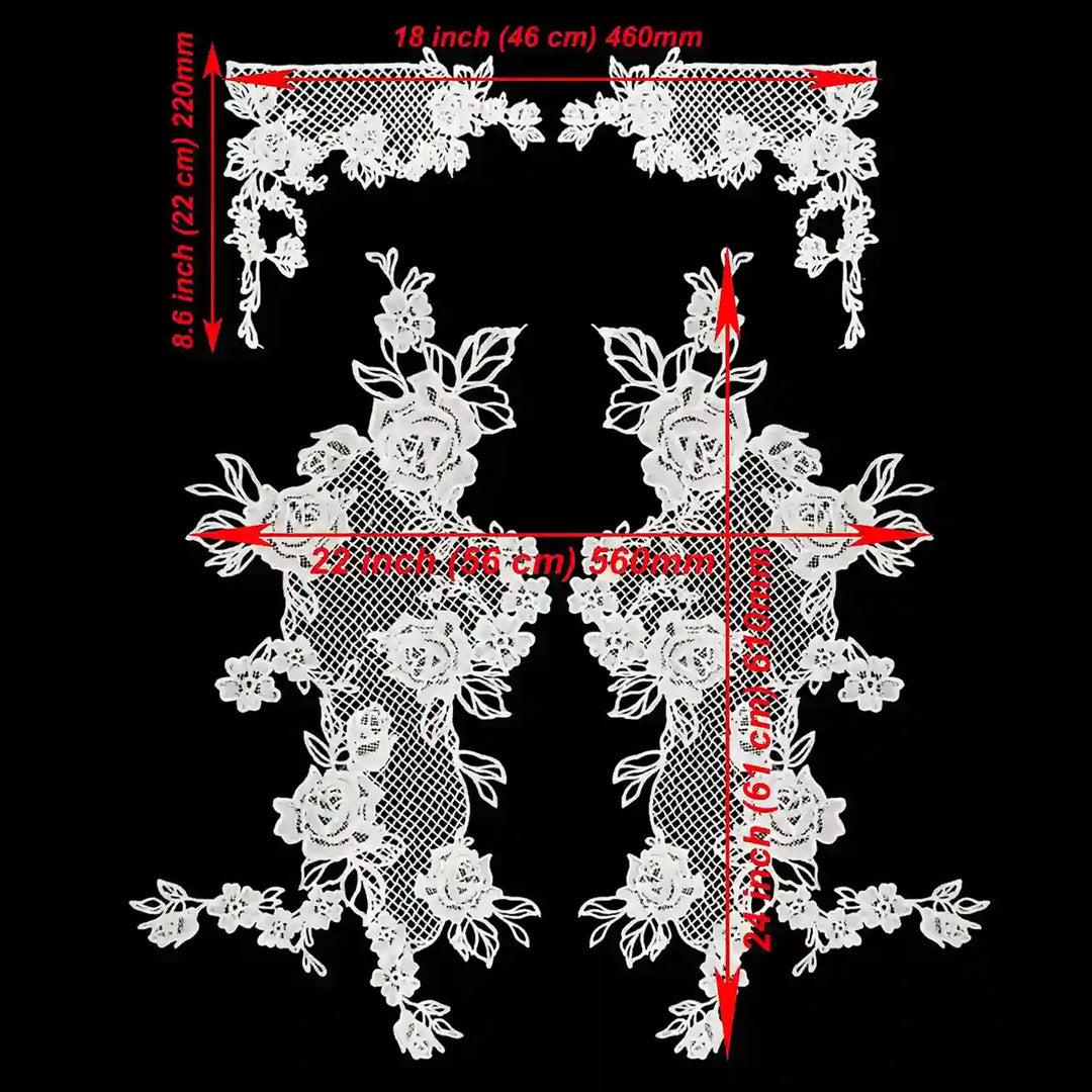 Asymmetrical Lace Yoke Set