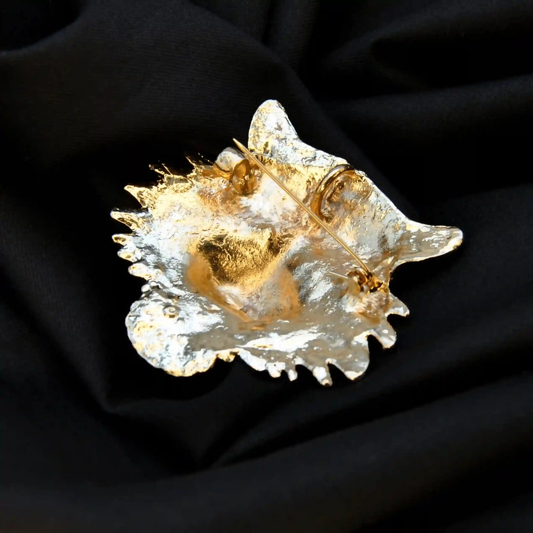 Rhinestone Roaring Tiger Brooch