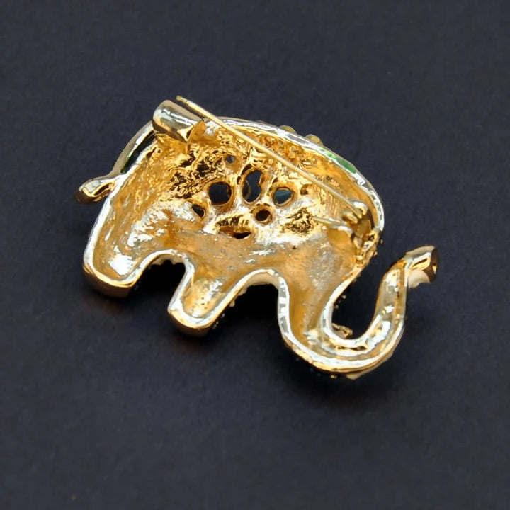 Jeweled Elephant Brooch Pin