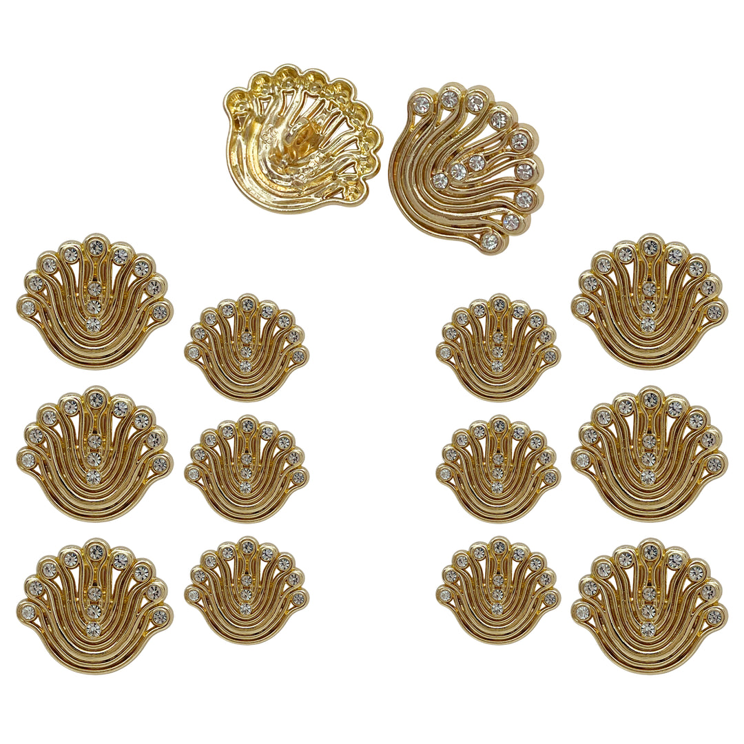 Decorative Fan-Shaped Metal Buttons