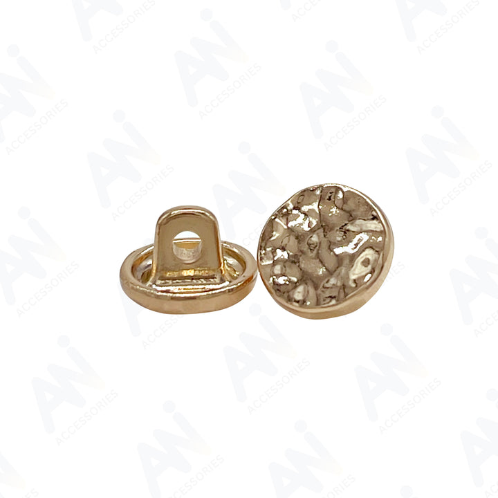 Gold-Tone Metal Button with Textured Finish