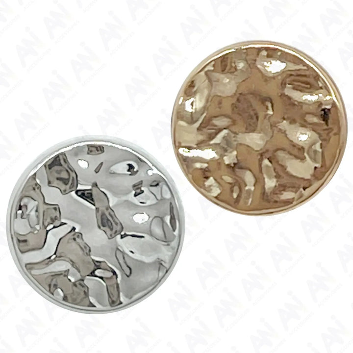 Hammered Tone Metal Button with Textured Finish | 10mm(16L)